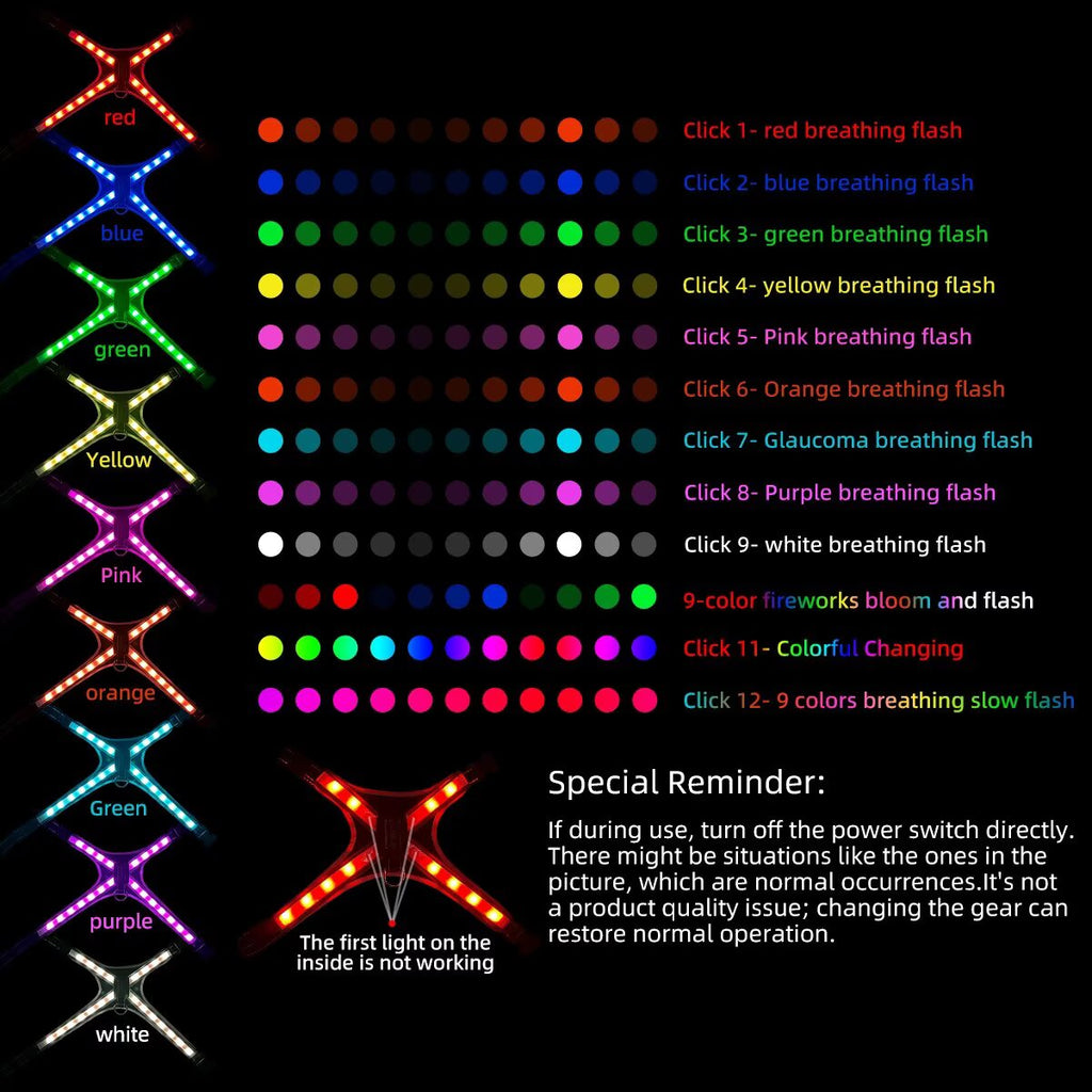 12-Mode LED Color Changing Pet Harness - Rechargeable & Adjustable