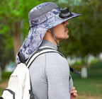 Dual Solar Charging Bucket Hat with Dual Fans - Lightweight Breathable UV Protection Sun Hat for Fishing, Hiking, Camping & Outdoor Work - Camouflage