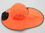 Dual Solar Charging Bucket Hat with Dual Fans - Lightweight Breathable UV Protection Sun Hat for Fishing, Hiking, Camping & Outdoor Work - Tangerine Orange