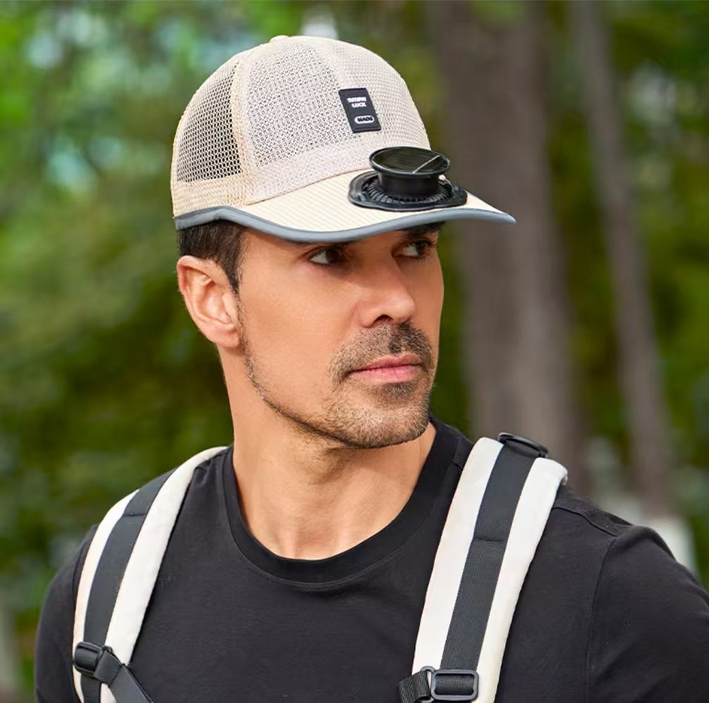 Solar Charging Baseball Cap with Dual Fans - Lightweight Breathable Sun Hat for Running, Hiking, Fishing & Outdoor Work