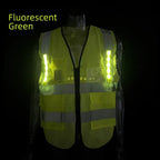 Weather-Resistant Smart Warning Light for Fluorescent Green Lattice Mesh Vest | USB-Powered Flashing Safety Strip for Hiking, Dog Walking & Workwear