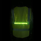 Weather-Resistant Smart Warning Light for Fluorescent Green Lattice Mesh Vest | USB-Powered Flashing Safety Strip for Hiking, Dog Walking & Workwear