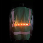 LED Smart Warning Light for Green Lattice Mesh Vest | High-Visibility Safety Strip for Night Running, Cycling & Outdoor Gear