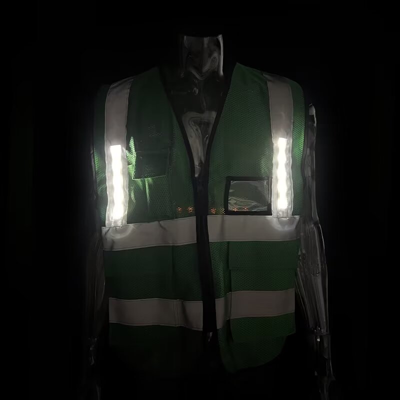 LED Smart Warning Light for Green Lattice Mesh Vest | High-Visibility Safety Strip for Night Running, Cycling & Outdoor Gear