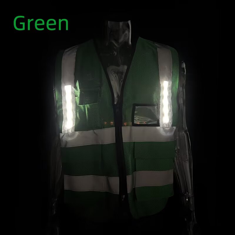 LED Smart Warning Light for Green Lattice Mesh Vest | High-Visibility Safety Strip for Night Running, Cycling & Outdoor Gear