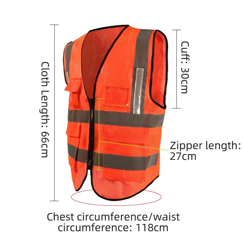 High-Viz Smart Warning Light for Orange Lattice Mesh Vests | Industrial Safety Flashing Strip for Roadwork, Construction & Site Safety