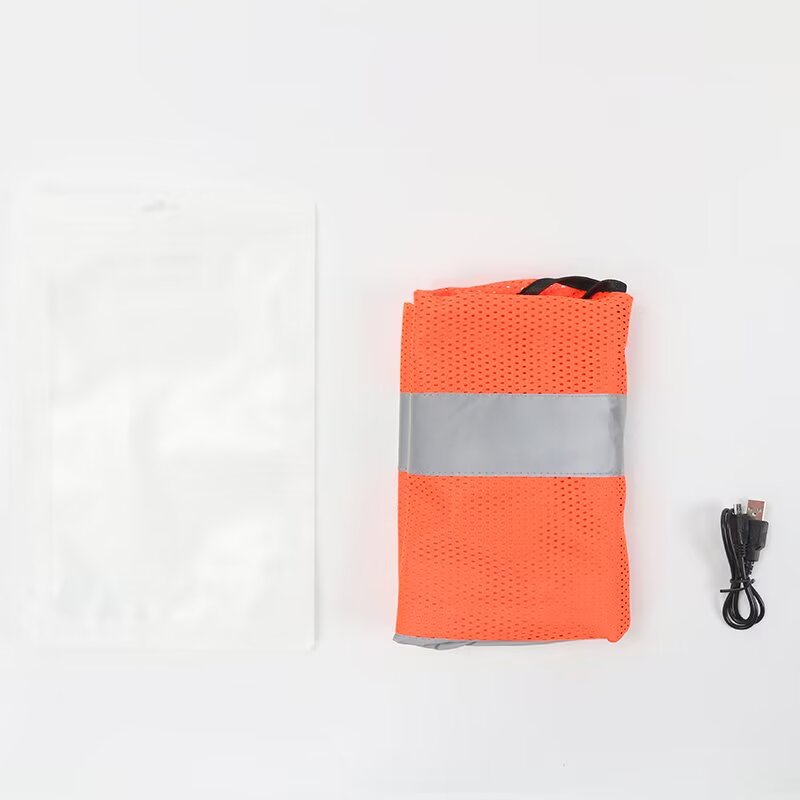 High-Viz Smart Warning Light for Orange Lattice Mesh Vests | Industrial Safety Flashing Strip for Roadwork, Construction & Site Safety