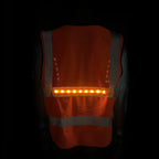 High-Viz Smart Warning Light for Orange Lattice Mesh Vests | Industrial Safety Flashing Strip for Roadwork, Construction & Site Safety