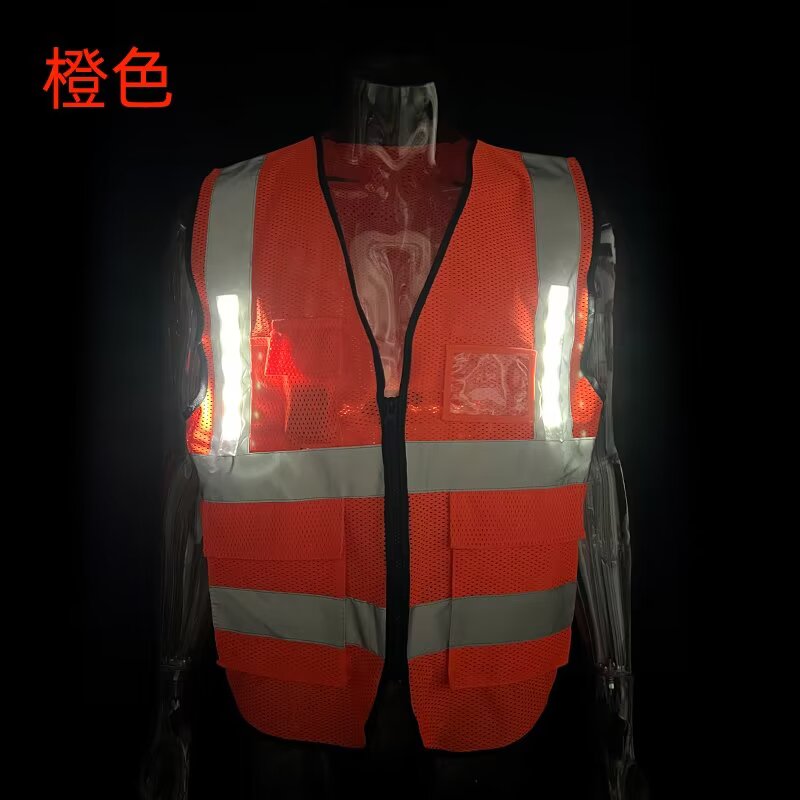 High-Viz Smart Warning Light for Orange Lattice Mesh Vests | Industrial Safety Flashing Strip for Roadwork, Construction & Site Safety