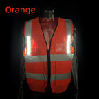 High-Viz Smart Warning Light for Orange Lattice Mesh Vests | Industrial Safety Flashing Strip for Roadwork, Construction & Site Safety