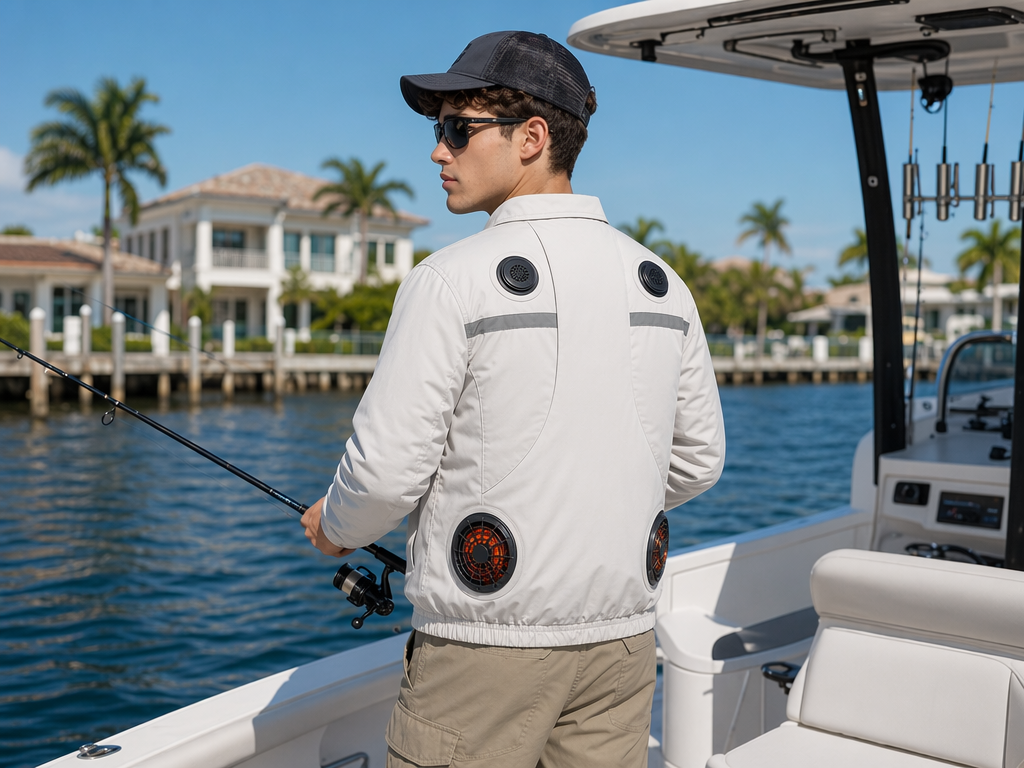 Semiconductor Cooling Work Jacket with Dual Airflow Fans