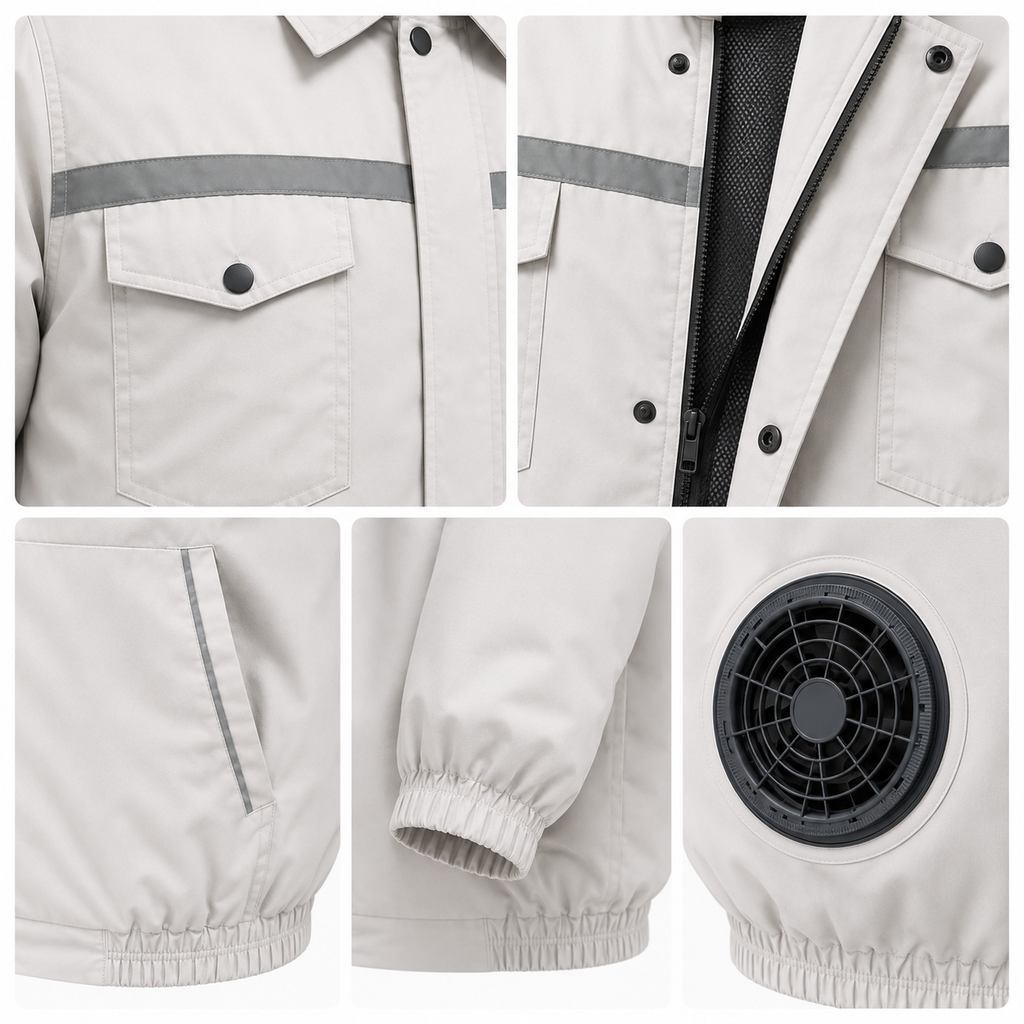 Semiconductor Cooling Work Jacket with Dual Airflow Fans