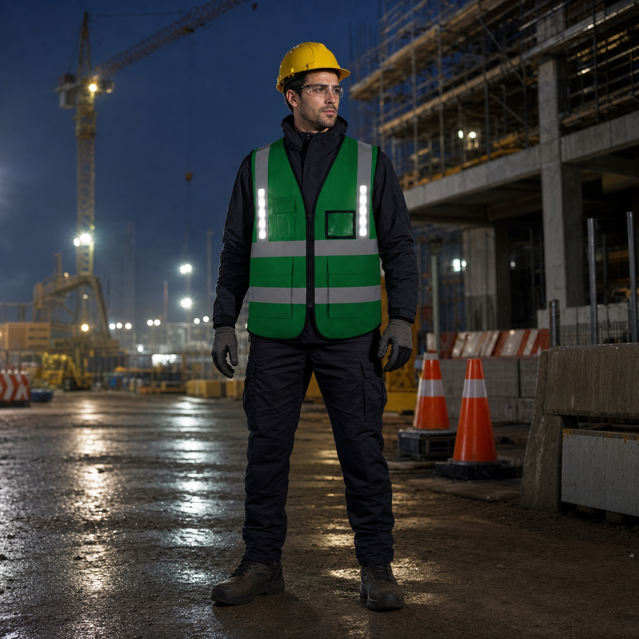 Rechargeable LED Reflective Mesh Vest with 3 Light Modes