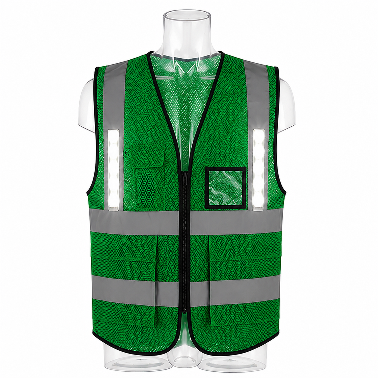 Rechargeable LED Reflective Mesh Vest with 3 Light Modes