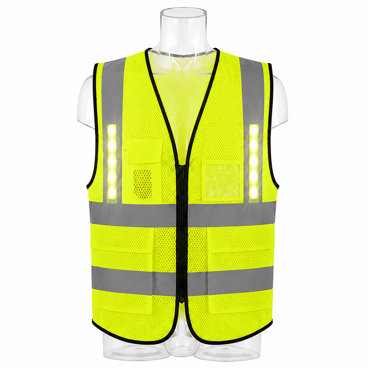 Rechargeable LED Reflective Mesh Vest with 3 Light Modes