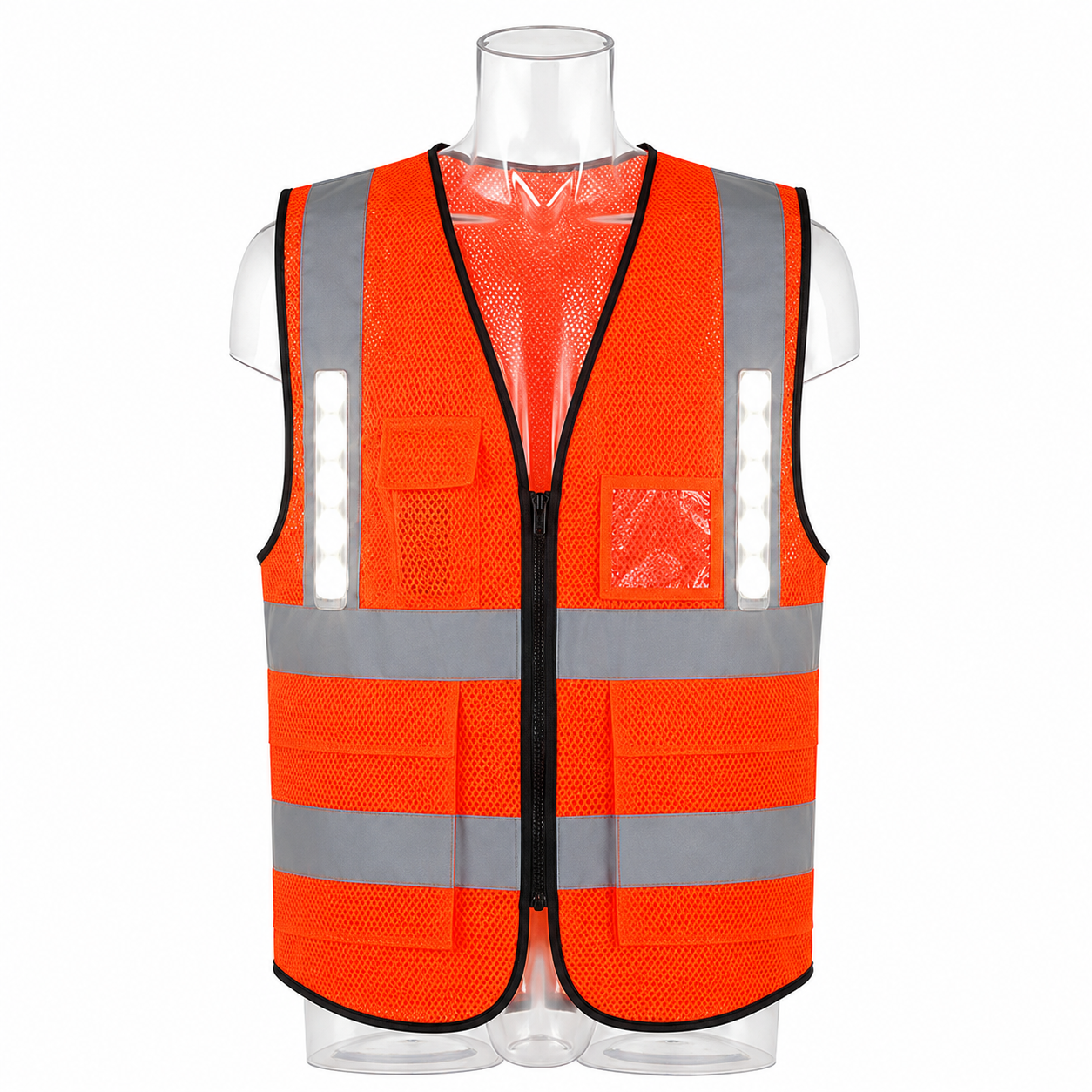 Rechargeable LED Reflective Mesh Vest with 3 Light Modes