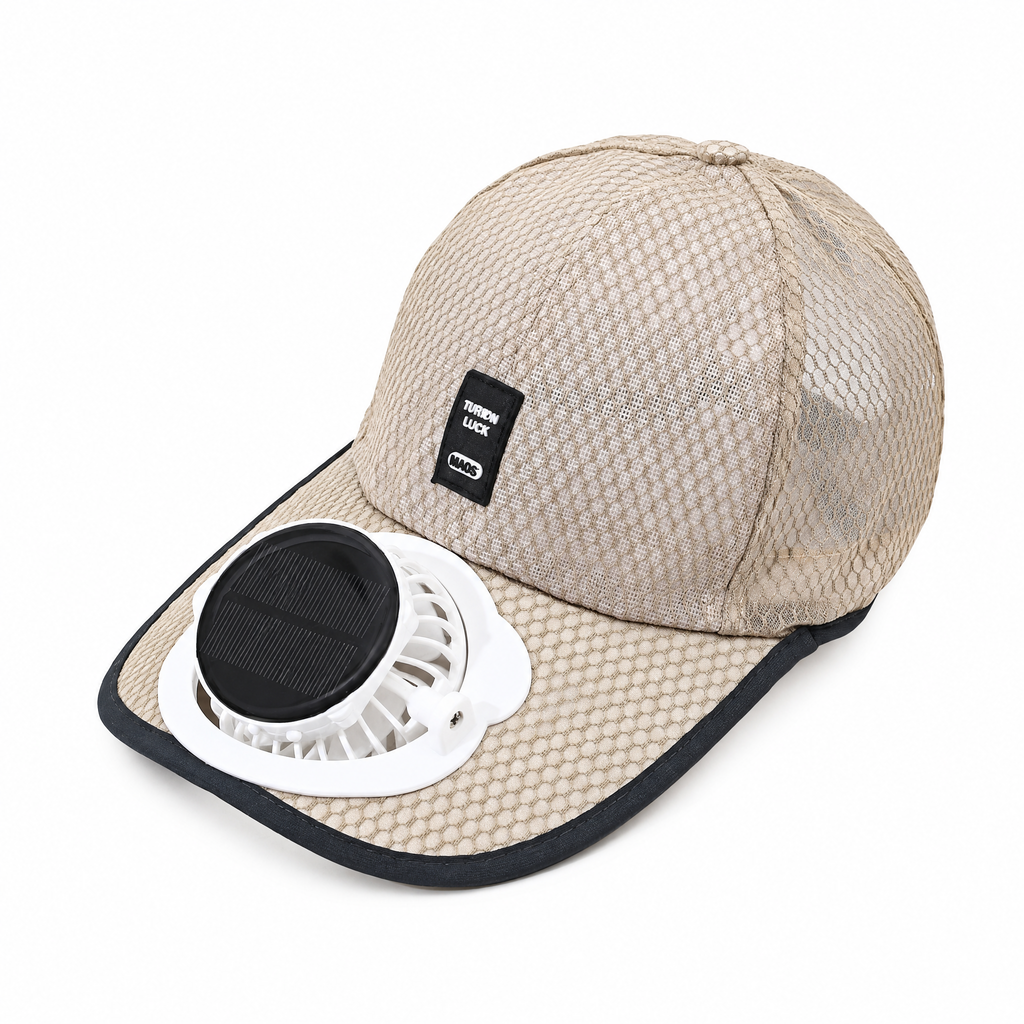 Solar Fan Baseball Cap with USB Rechargeable Fan