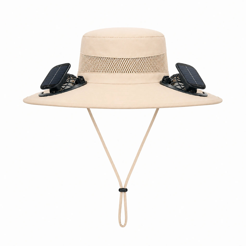 Solar Fan Sun Hat with 2 Fans for Fishing, Hiking & Outdoor Work